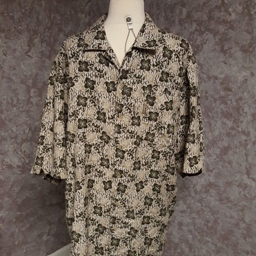 Men's Columbia Cotton/Linen Print Casual Shirt Med